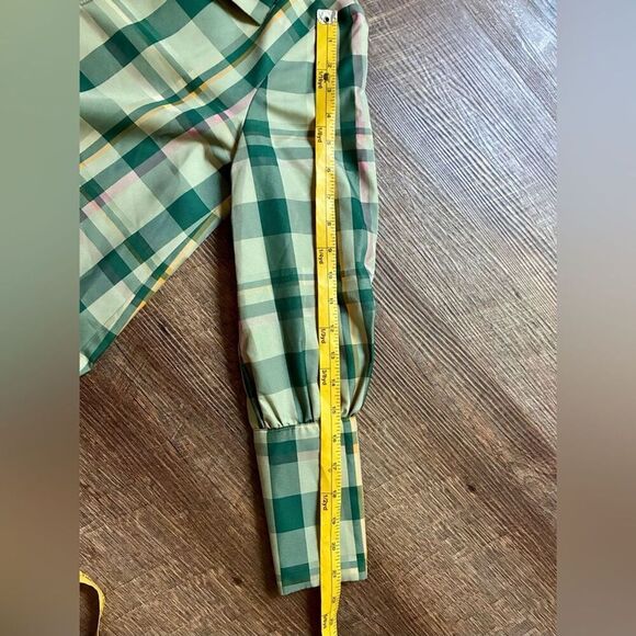 TUCKERNUCK sage green Tartan plaid Celia dress size XS preppy classy modern EUC - Picture 13 of 16